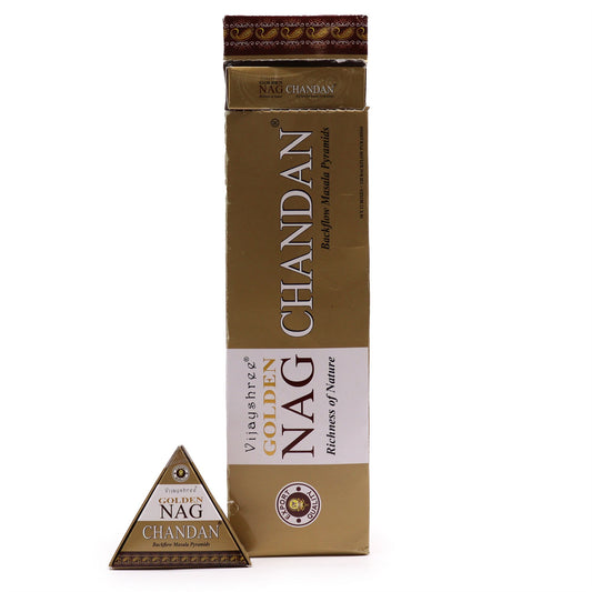 Conos de Incienso Jumbo Dorado Nag - Chandan Reflujo 42g