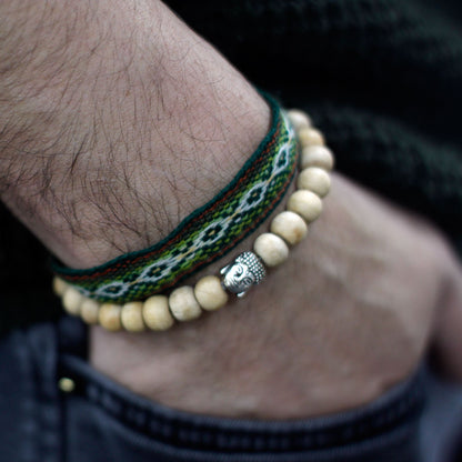 Cuentas de sandalia fragantes y brazalete Buddah