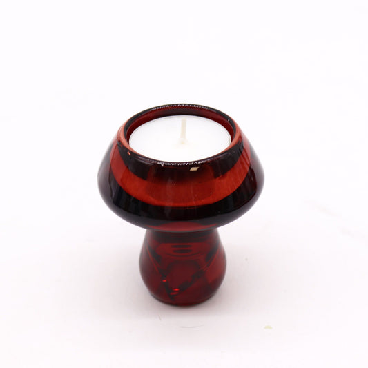 Portavelas reversible con diseño de seta para cena / vela de té - Rojo Vampiro - Portavelas y tarros de cristal