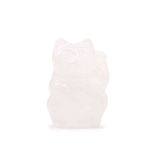 Gema Gato de la Suerte - Cuarzo Rosa 50x35x25mm
