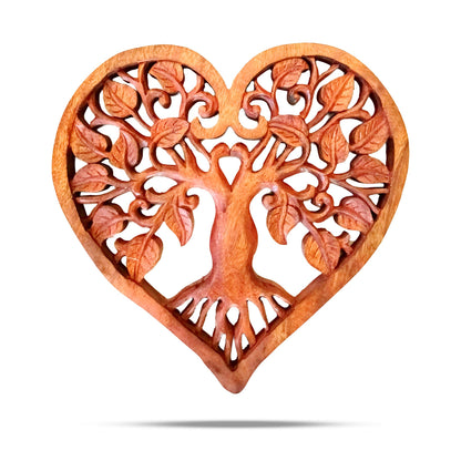 Wooden Decorative Heart-shaped Tree of Life Panel 40cm