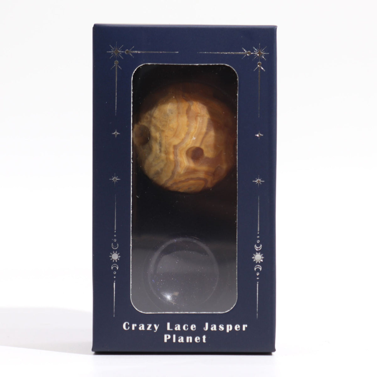 1x Planeta de Jaspe con Soporte Solar (MERCURY) - 40mm - Planetas de piedras preciosas con apoyo solar