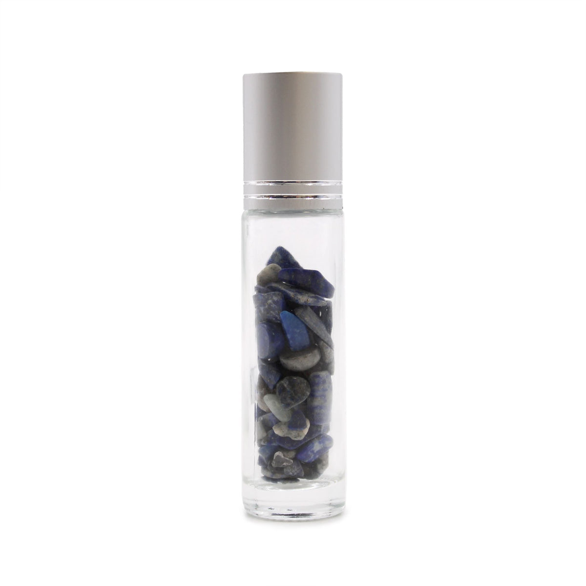 Botella de rodillo de aceite esencial de piedras preciosas - Sodalita - Tapa plateada - Botellas Roll-on con gemas 10ml