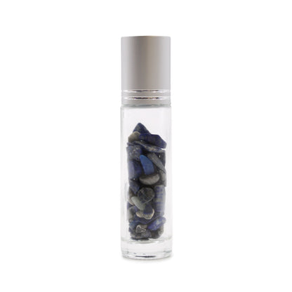 Botella de rodillo de aceite esencial de piedras preciosas - Sodalita - Tapa plateada - Botellas Roll-on con gemas 10ml
