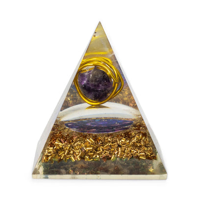 Med Organite Pirámides 7x6 cm - Amatista envuelta - Virutas de cobre