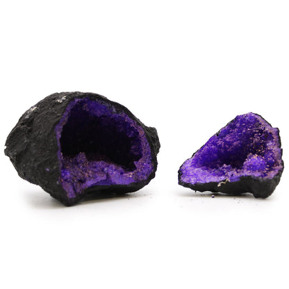 Geodas de calcita coloreada - Piedra Negra - Morado - Geodas de Calcita Coloreadas y Cúmulos de Cuarzo, calcita