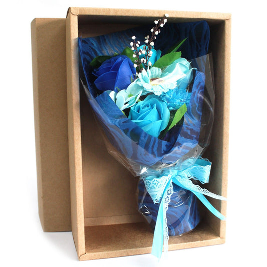 Bouquet de Flores de Jabón en Caja Regalo · Azul