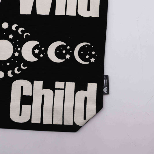 Bolso Básico Icónico - Mantente salvaje, niño con ánimo - Negro natural 10 oz (36 x 43 x 10 cm)