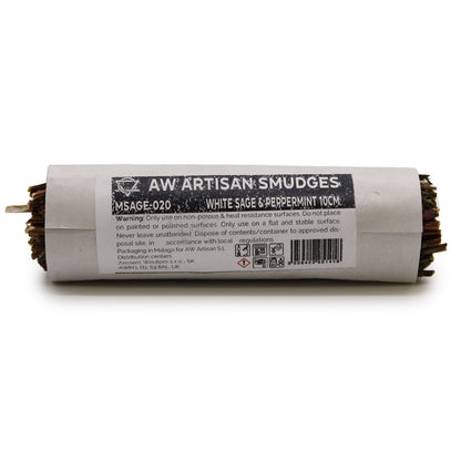 Atado de Hierba - Salvia Blanca y Menta 10cm - Atados de Smudge – Envuelto individualmente