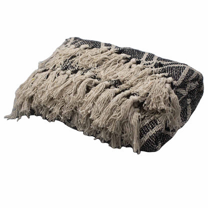 Mantas Boho Comfort - Negro y Beige Regency