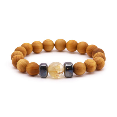 Bracelet en cèdre - Chakra Solaire - Citrine