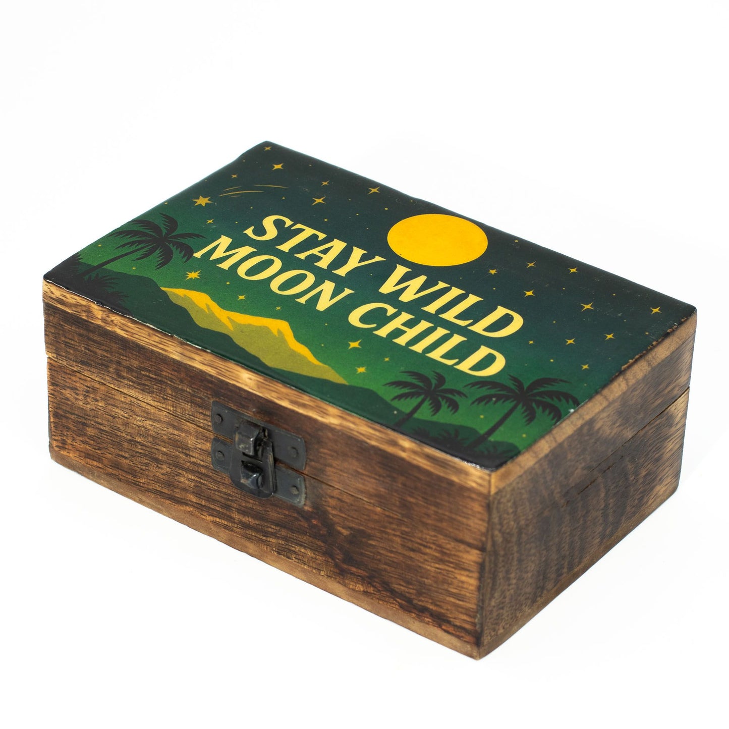 Caja esmaltada mediana - Mantente salvaje, hijo de la luna