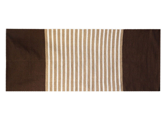 Alfombra India de Algodón - 70x170cm - Marrón Oscuro / Beige - Alfombra India de Algodón, alfombra
