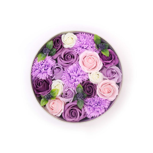 Round Box - Lavender Rose And Carnation