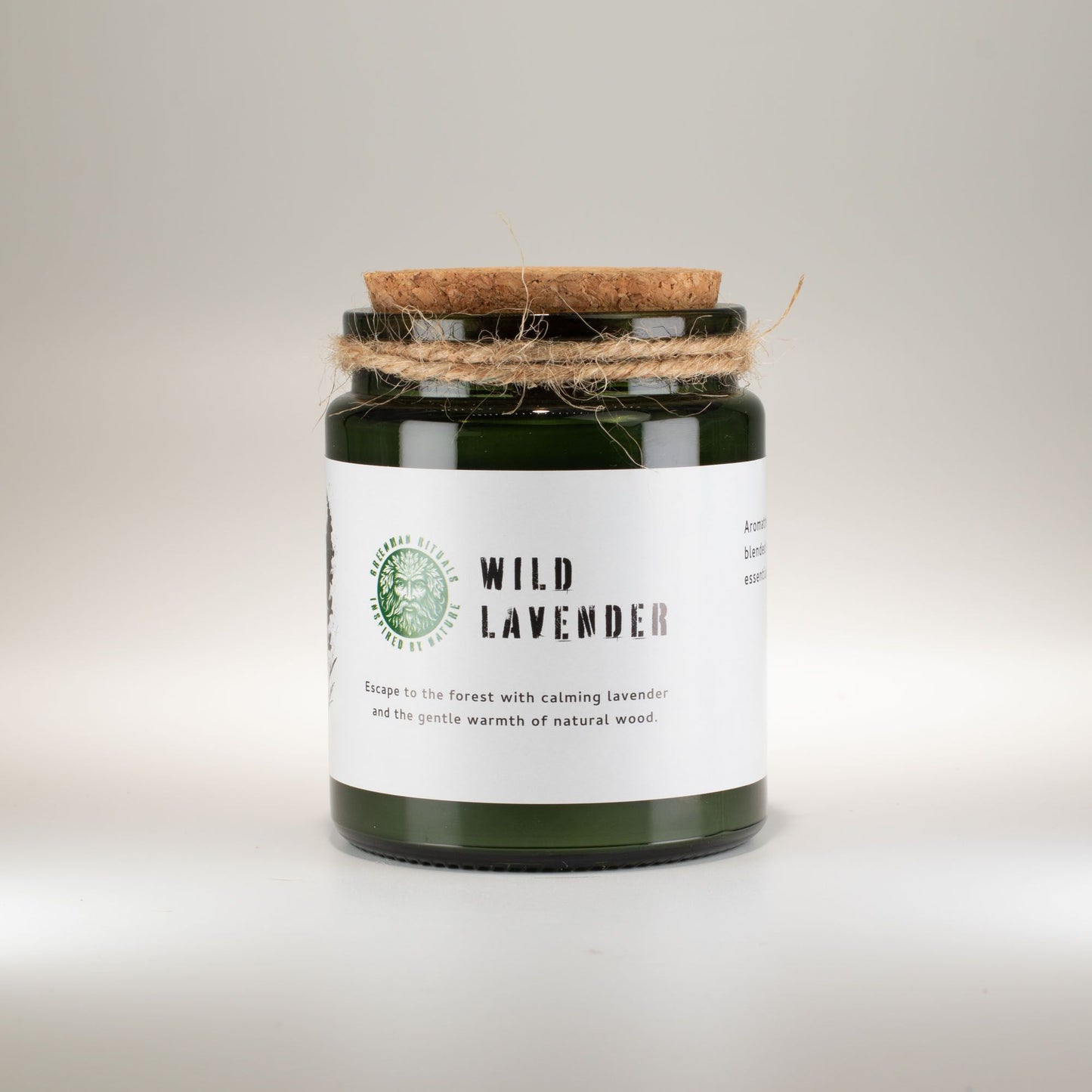 Vela de soja Woodwick Greenman - Lavanda Silvestre