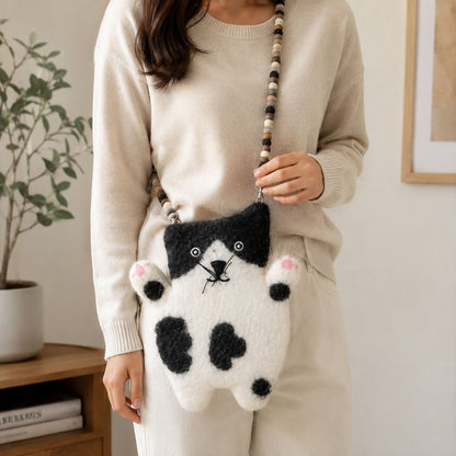 Stacy el bolso de fieltro Flat Cat