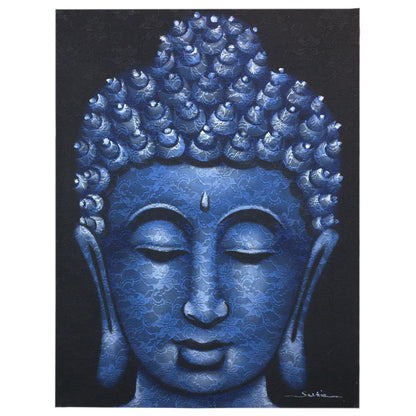 Cuadro de Buda · Detalle de Brocado en Azul
