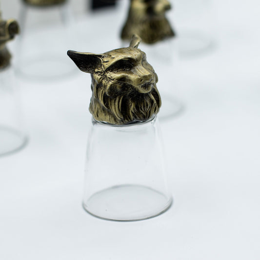 Bottom Up Shot Glass Set of 12 (25ml) - Woodland & Mystical Creatures - Antique Bronze