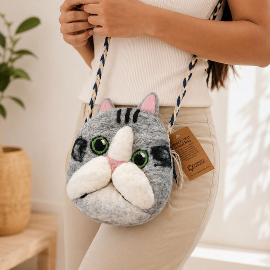 Bolsas de animales bonitas - Gato | Bolsos de Fieltro | El Bazar de Tizar