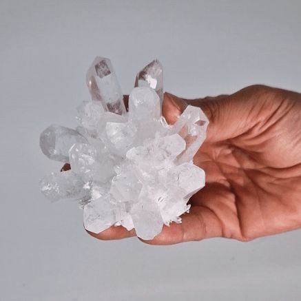 Racimo Artesanal de Cuarzo Natural - Cuarzo Claro (aprox 250-300gm 8cm) - Geodas de Calcita Coloreadas y Cúmulos de Cuarzo