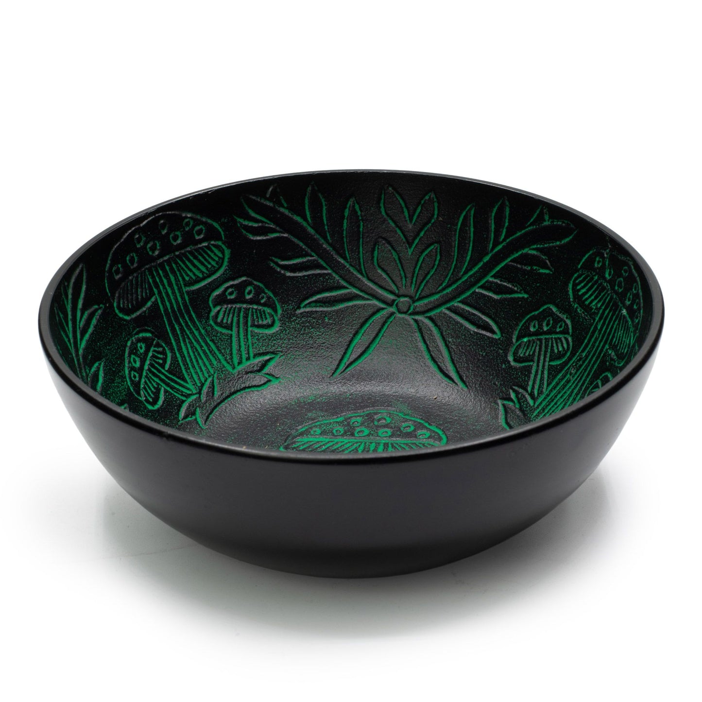 Cuenco tibetano de aluminio - hongo mágico - verde (20cm)