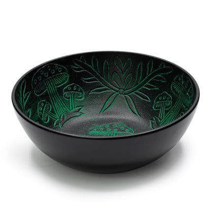 Cuenco tibetano de aluminio - hongo mágico - verde (20cm)