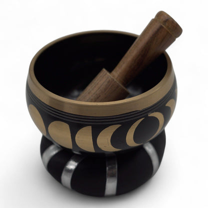 Juego de Cuenco Tibetano - Fase Lunar - Negro 10,7 cm - Artículos Tibetanos