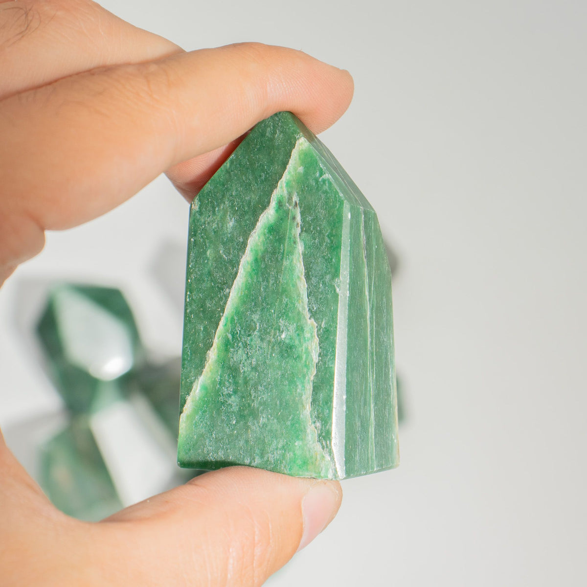 Puntas de gema aproximadamente 6 cm (0,5 kg) - Jade indio (aproximadamente 8 piezas)
