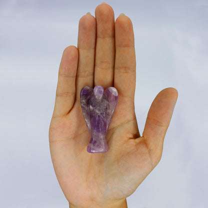 Ángel de piedra preciosa tallada a mano - amatista - Figuras de Piedras Preciosas, amatista