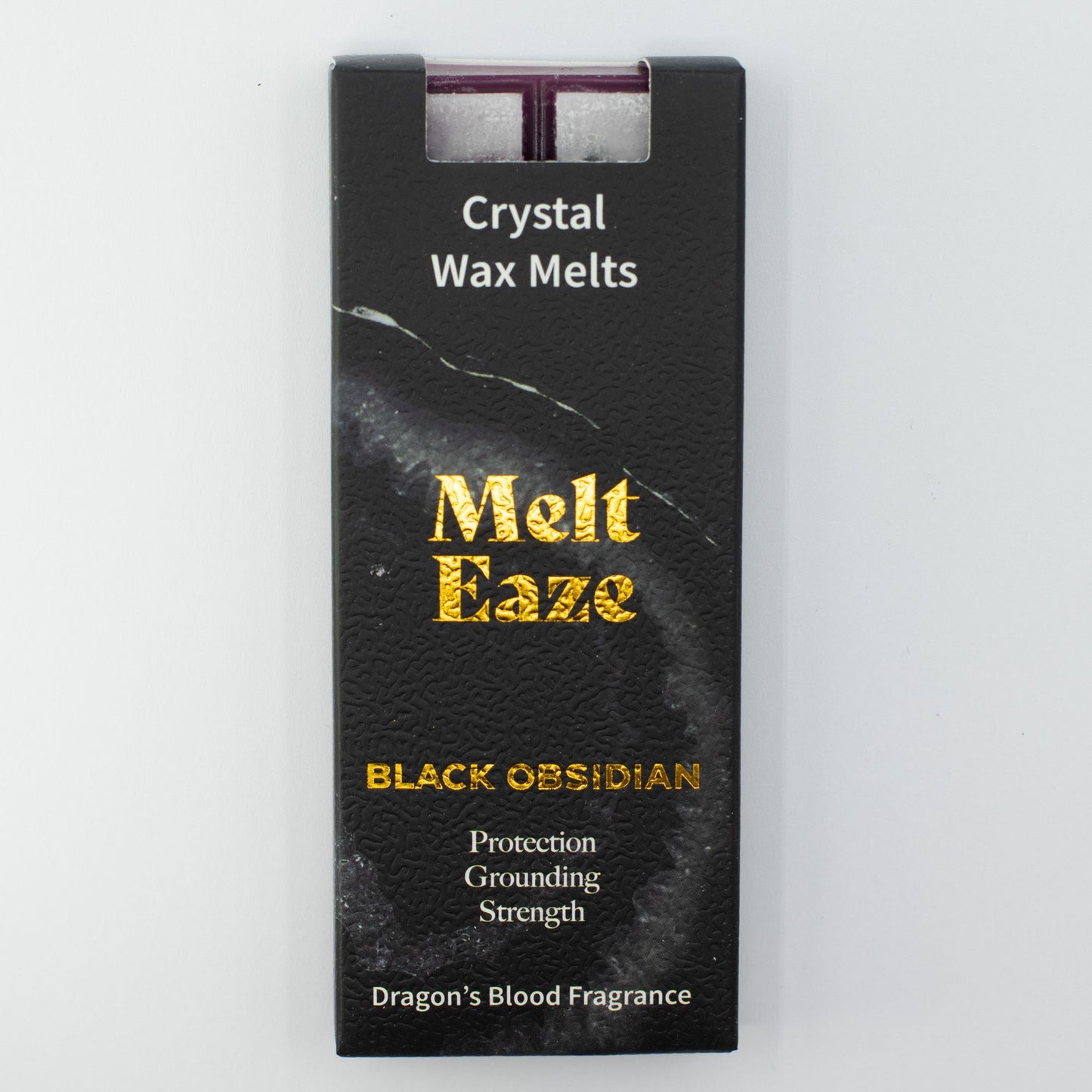 MeltEaze Wax Melts 50g - Escudo de Obsidiana - Sangre de Dragón - Pastillas de Cera derretibles con Gemas