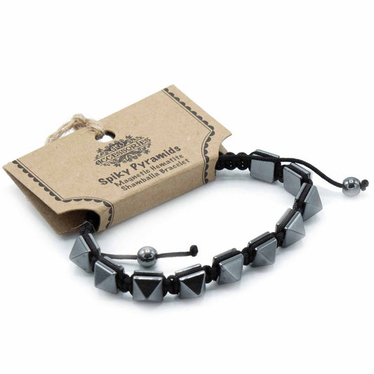 Bracelet Magnétique Shamballa en Hématite - Clous