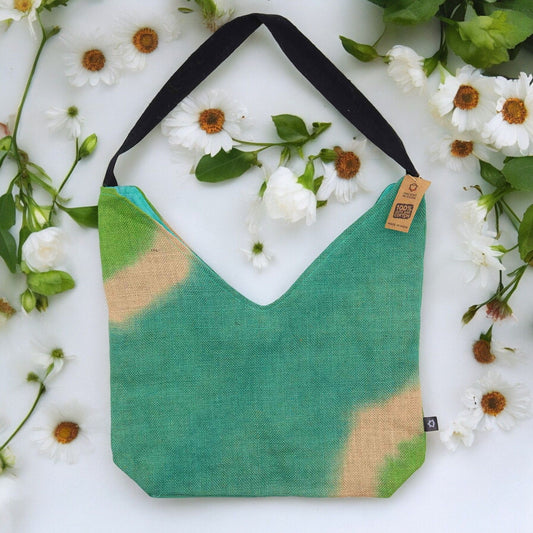 Bolso de hombro - Verde azulado - Bolso de Hombro de Tela Suave
