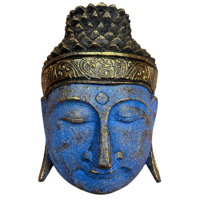 Home Decor Buddha Head - 25cm - Gloss Blue Finish
