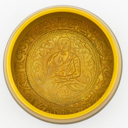Gran cuenco tibetano de aluminio - Buda del Árbol de la Vida - color cobre (19cm)