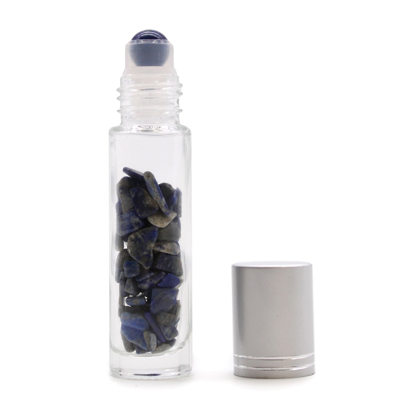 Botella de rodillo de aceite esencial de piedras preciosas - Sodalita - Tapa plateada - Botellas Roll-on con gemas 10ml