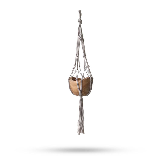 Macramé Small Droplet Plant Hanger - Beige - 75cm