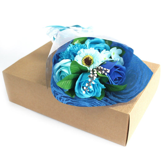 Bouquet de Flores de Jabón en Caja Regalo · Azul