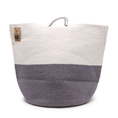 Large Cotton Rope Basket 45x40cm - Grey