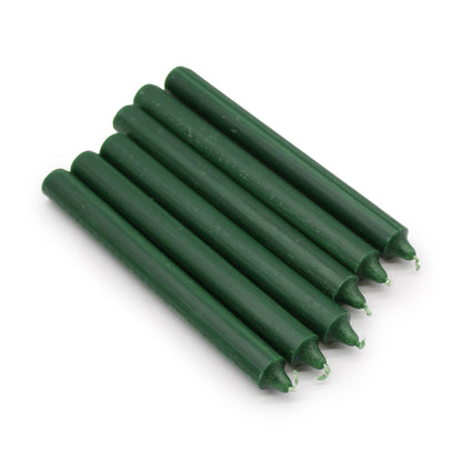 Velas a Granel de Color Sólido - Verde Acebo Rústico - Paquete de 10 - Velas de Cena de Color Sólido - Pack de 10 Unidades