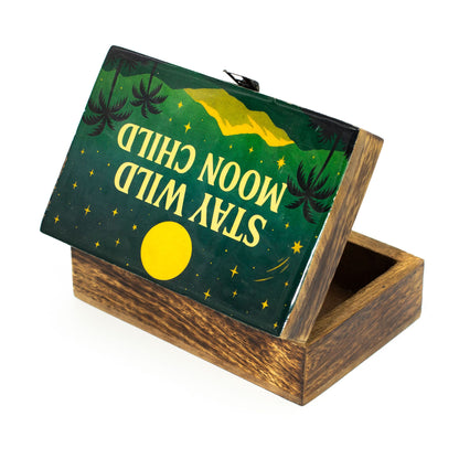 Caja esmaltada mediana - Mantente salvaje, hijo de la luna