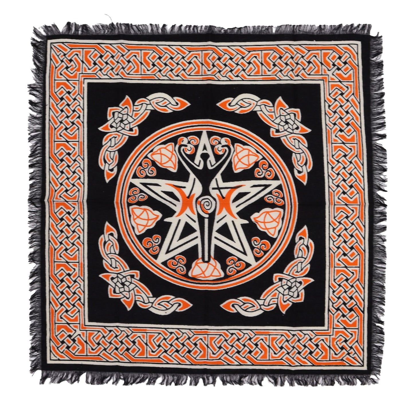Mantel de altar esotérico con flecos - Madre Tierra - Mantel de altar esotérico con flecos, 100% Cotton
