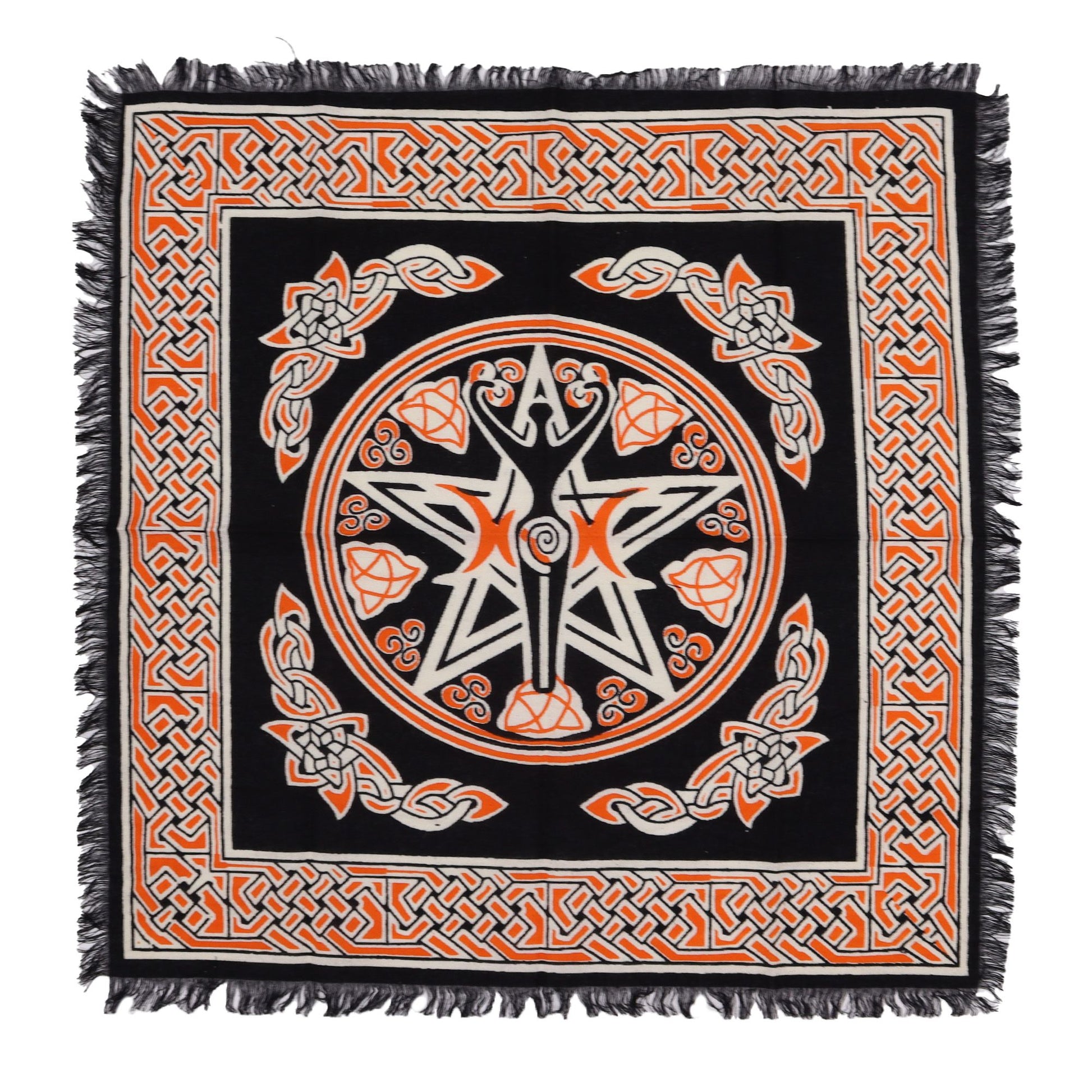 Mantel de altar esotérico con flecos - Madre Tierra - Mantel de altar esotérico con flecos, 100% Cotton