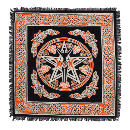 Mantel de altar esotérico con flecos - Madre Tierra - Mantel de altar esotérico con flecos, 100% Cotton