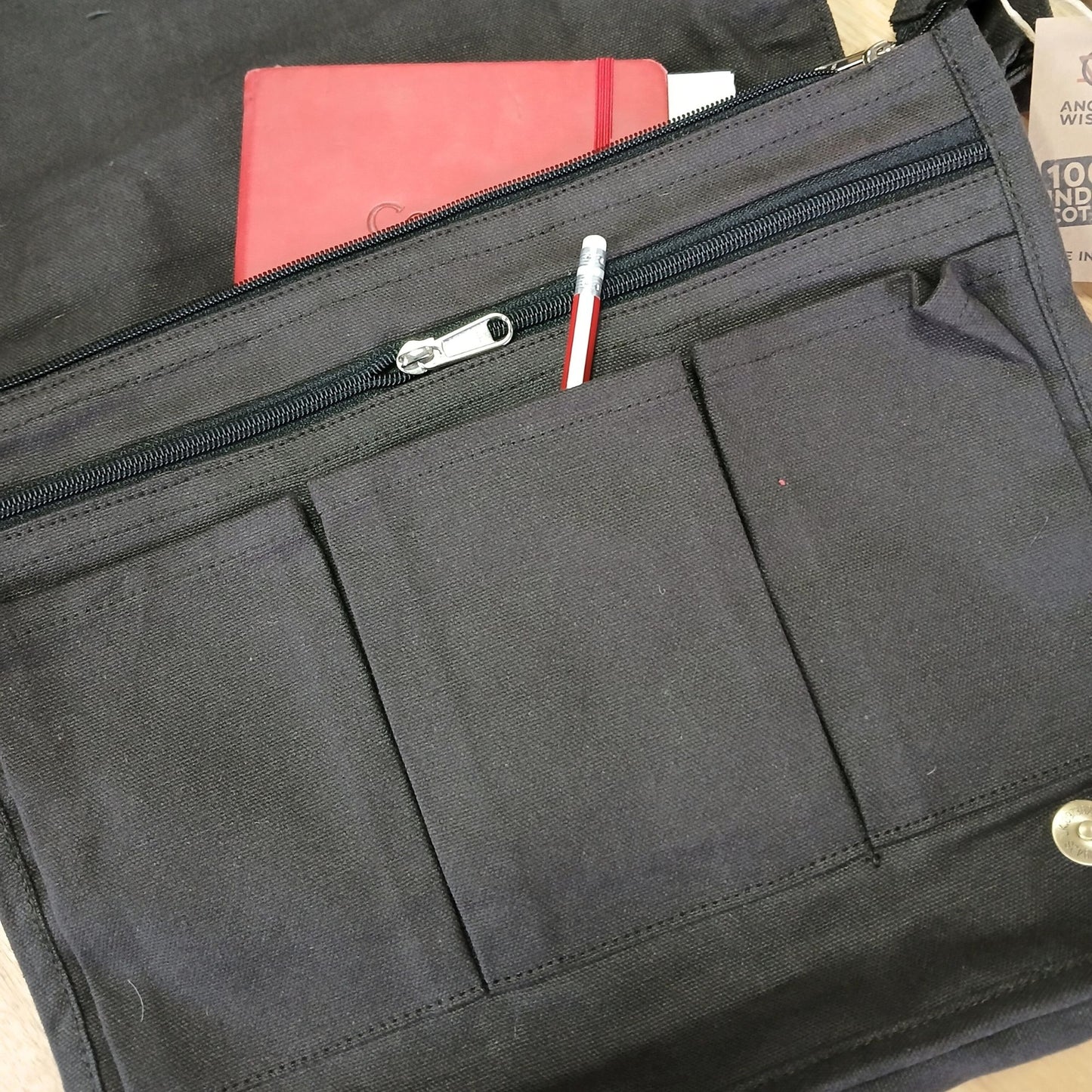 Bolsa Mensajera de Algodón Lona para Portátil - Charcoal
