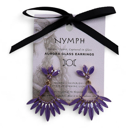 Pendientes de Cristal Vintage - Largo - Lavanda