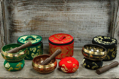 Mini Cuenco tibetano Set de Regalo - Rojo
