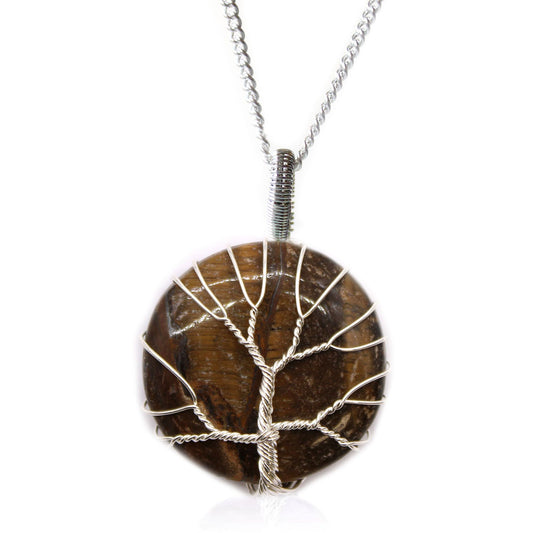 Collar Árbol de la Vida - Ojo de Tigre | Collar de Piedras Preciosas | El Bazar de Tizar