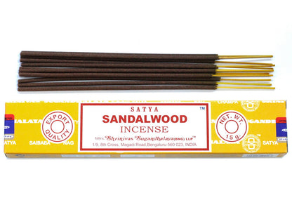 Varillas de Incienso Satya 15gm - Sándalo - Incienso Satya en Sticks, Artisan Product