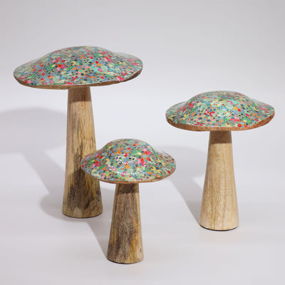 Small mushroom - 10cm - Mediterranean tile pattern