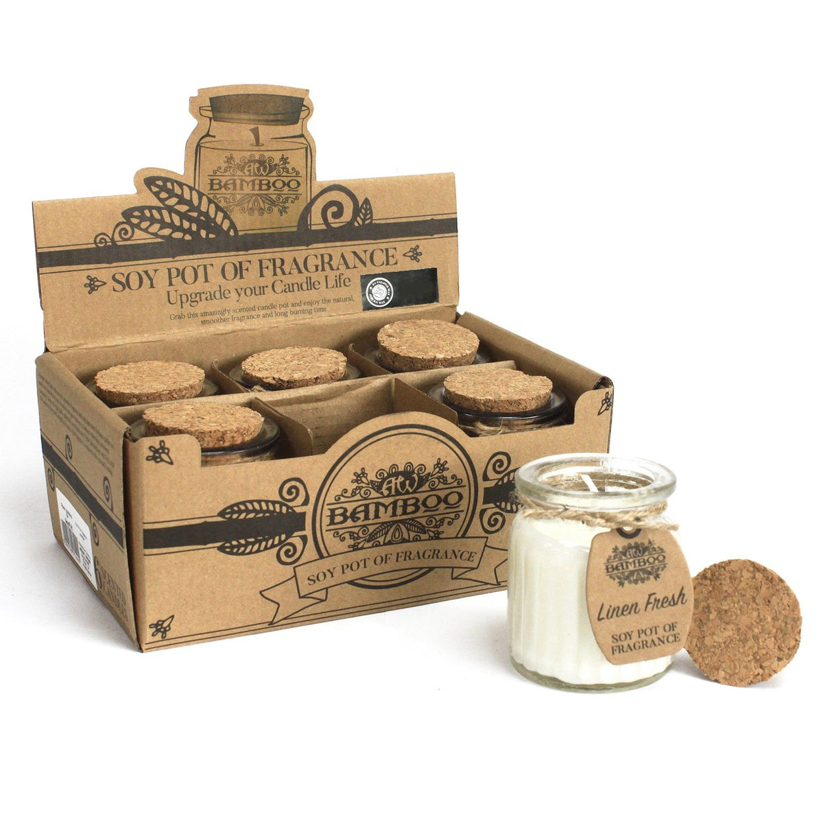 Vela de Cera de Soja Tarro - Ropa Fresca - Velas de Cera de Soja, 20 horas